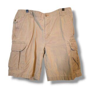 LL Bean Cargo shorts mens 36 tan natural fit 100% Cotton